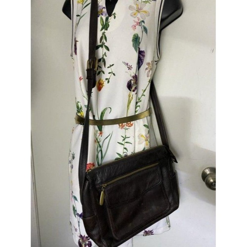 valerie stevens brown leather cross body bag - Picture 5 of 10